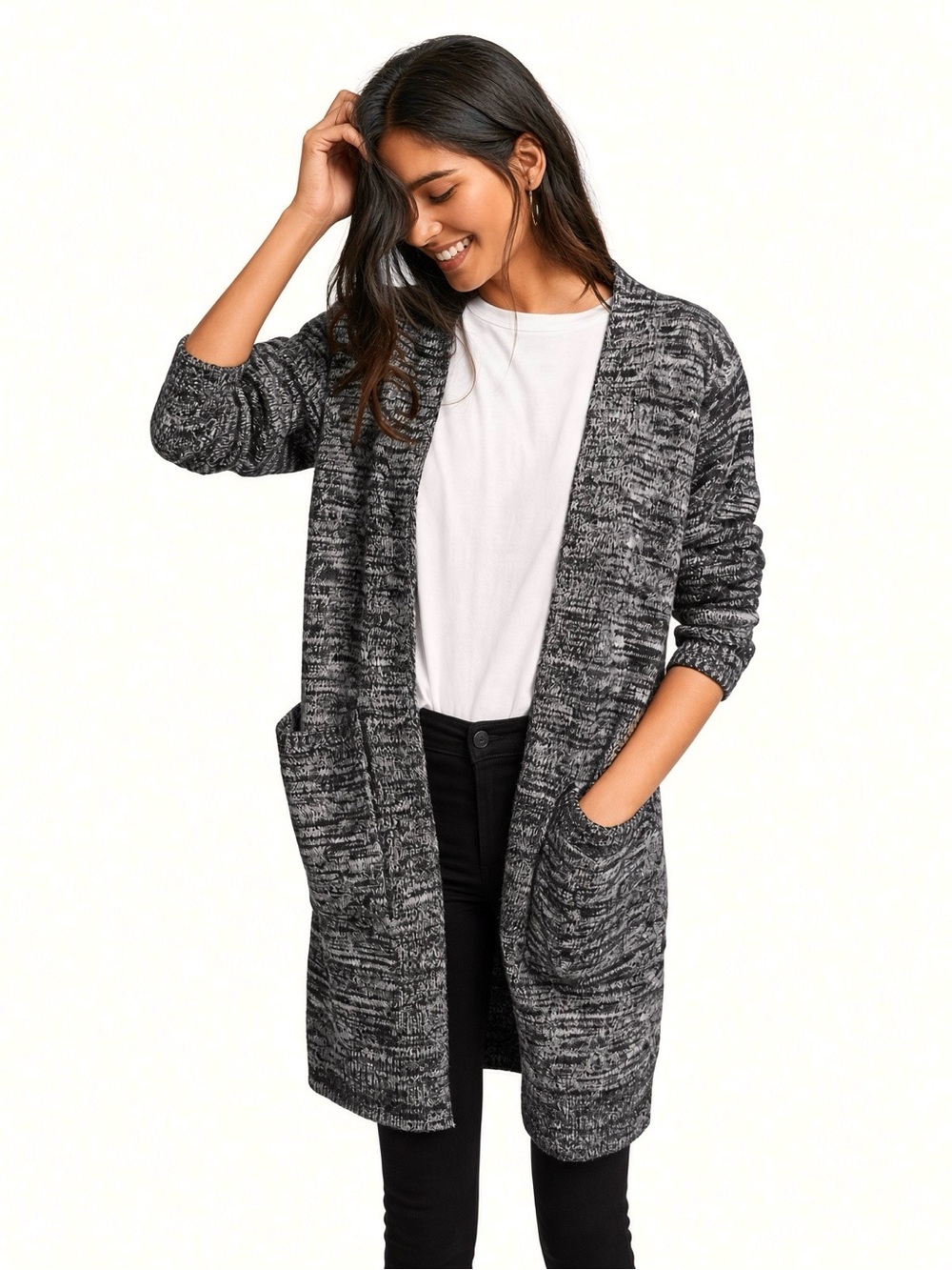 Anthropologie Sunday in Brooklyn Longline Knit Chunky Open Front Cardigan Size S